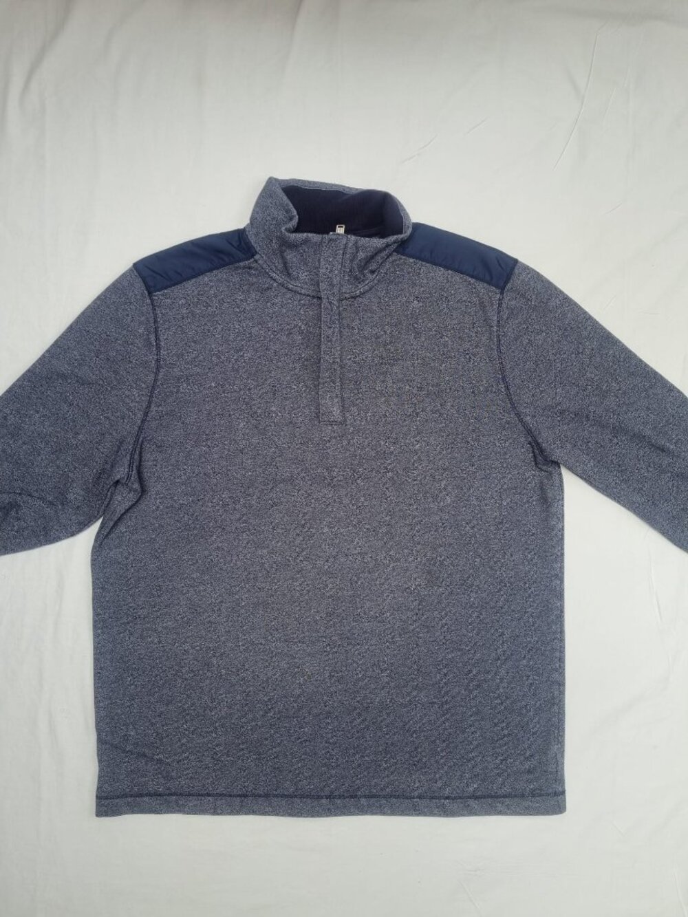 Michael Kors Quarter‑Zip Pullover – Gray & Navy, Size L